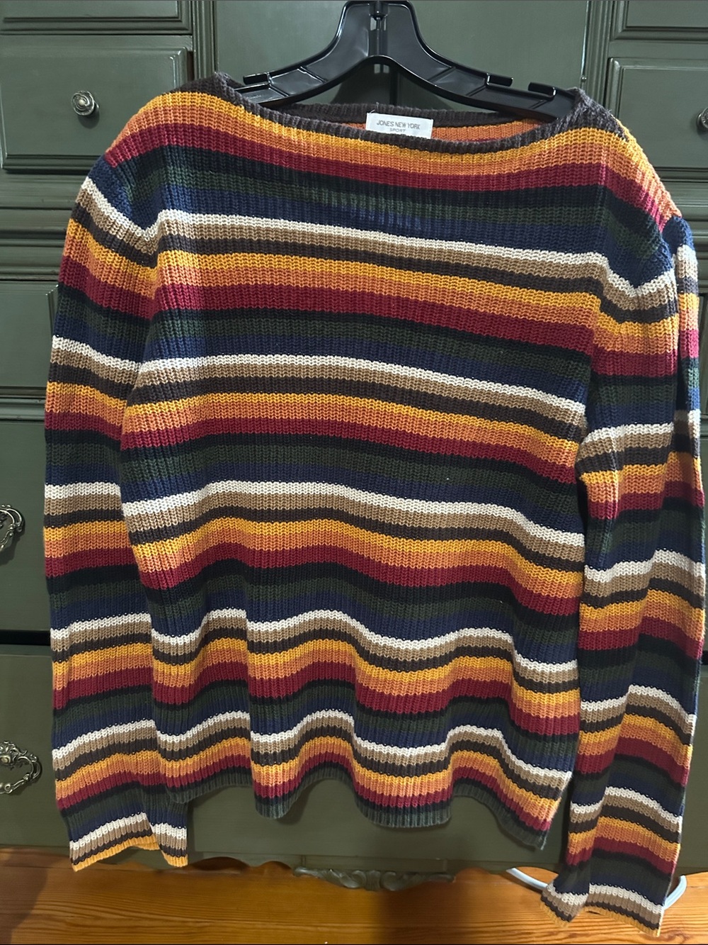 Oversized Fit Striped Knit Sweater - Multicolor Riviera Stripes
